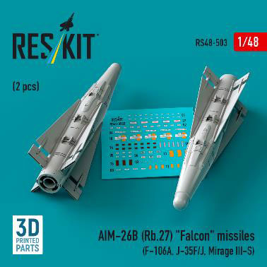 1/48 AIM-26B (Rb.27) ファルコン 空対空ミサイル (2個入)[RES/KIT]《在庫切れ》