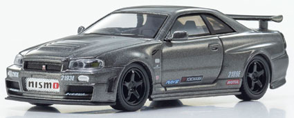 KYOSHOオリジナル 1/64 [MOTN] 日産 スカイライン R34 GT-R ニスモ CRS Ver. LED搭載 (グレー)[京商]
