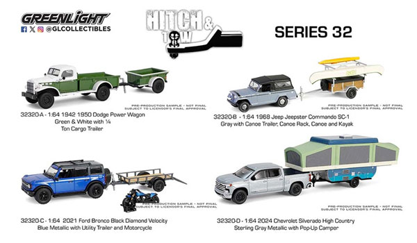 1/64 Hitch ＆ Tow Series 32 4種セット[グリーンライト]