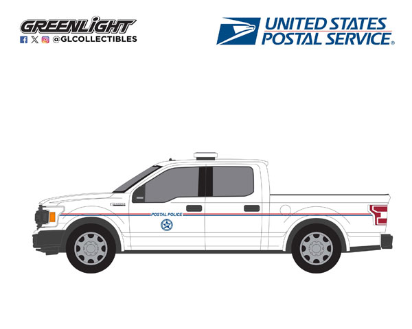 1/64 2020 Ford F-150 XL - United States Postal Service (USPS) Postal Police[グリーンライト]