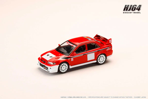 1/64 三菱 LANCER RS EVOLUTION 6 (CP9A) 2000 RALLIART ホワイト/レッド[ホビージャパン]