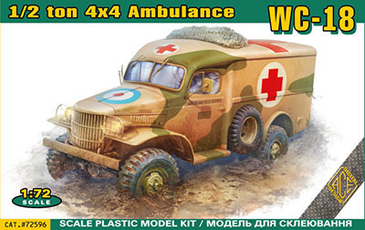1/72 米・ダッジWC18(T211)4輪駆動野戦救急車 プラモデル[ACE]《在庫切れ》