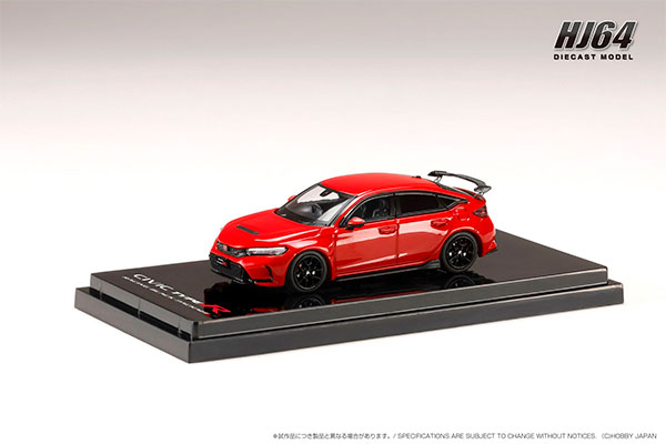 1/64 Honda CIVIC TYPE R (FL5) RACING BLACK Package / 純正オプションパーツ装着車 フレームレッド[ホビージャパン]《発売済・在庫品》
