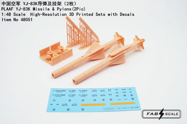 1/48 PLAAF YJ-83K ミサイル ＆ パイロン (2個)[ファブスケールスタジオ]《在庫切れ》