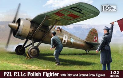 1/32 ポ・PZL11cガル翼戦闘機+機上パイロット+地上員2体