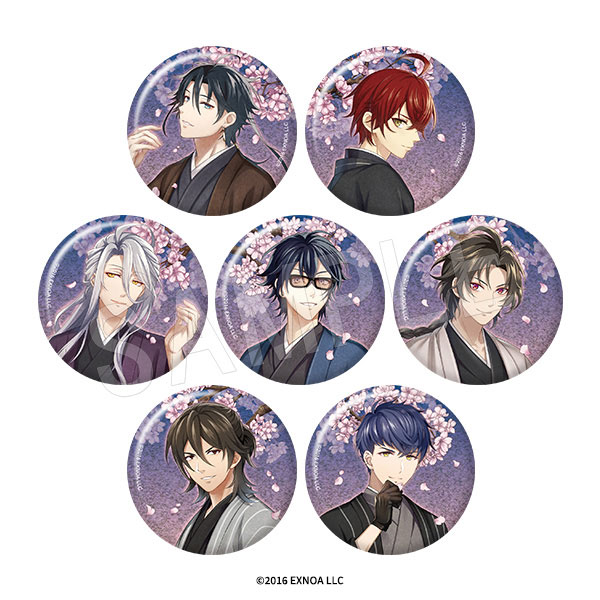 文豪とアルケミスト トレーディンググリッター缶バッジ 観桜ver. 7個入りセット[中外鉱業]《在庫切れ》
