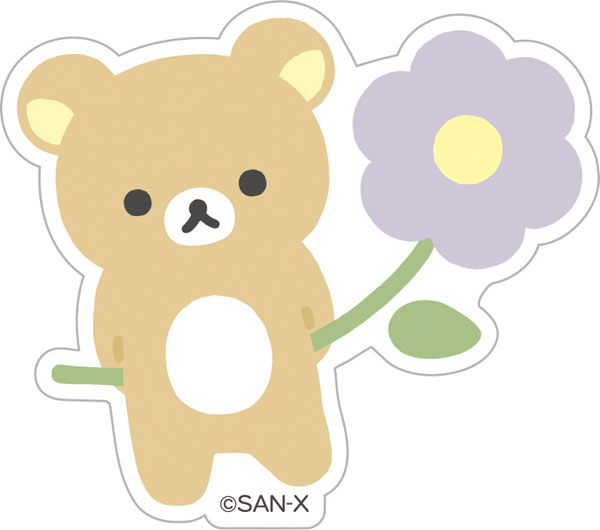 SE67001 リラックマ BASIC RILAKKUMA Flower ステッカー[サンエックス]