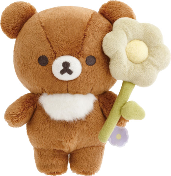 MV13901 リラックマ BASIC RILAKKUMA Flower ぬいぐるみ チャイロイコグマ[サンエックス]《発売済・在庫品》