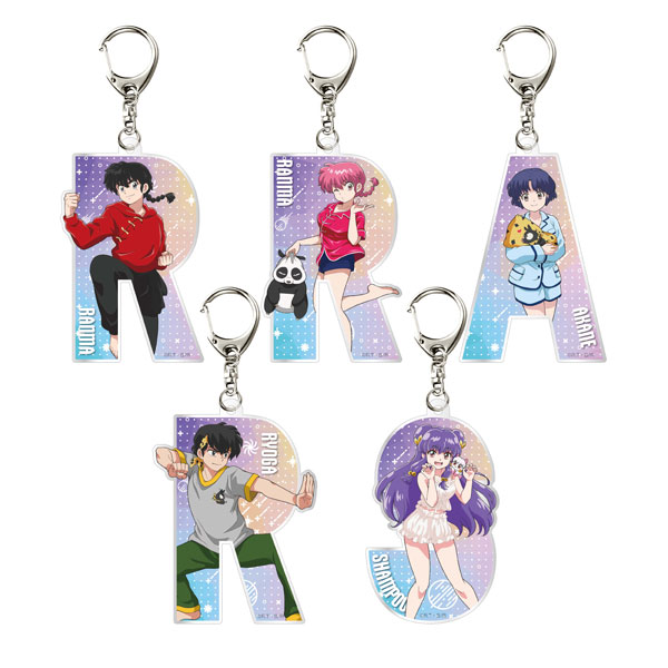 らんま1/2 トレーディングイニシャルキーホルダー 全5種 コンプセット[フィルター・インク]