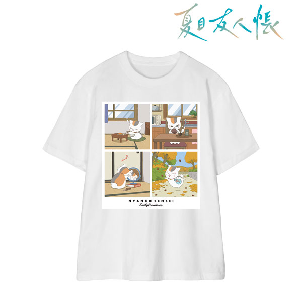 夏目友人帳 描き下ろし 8時から11時のニャンコ先生 ニャンコ先生の1日ver. Tシャツ メンズ XXL[アルマビアンカ]《０８月予約》