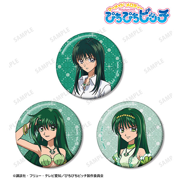 ぴちぴちピッチ リナ 缶バッジ バラ売り可 アニメ「ぴちぴちピッチ」 リナ グリッター缶バッジ 3個セット