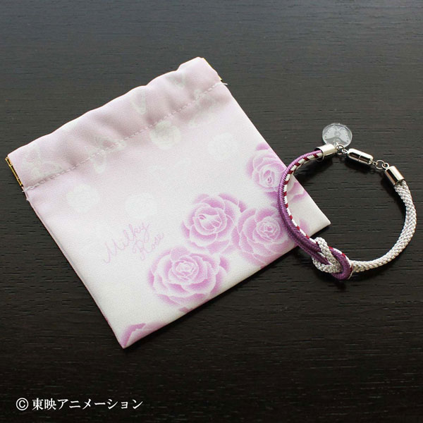 Yes！プリキュア5GoGo！ 京くみひもブレスレット＆バネ口ポーチ ミルキィローズ 紫[舞扇堂]《発売済・在庫品》