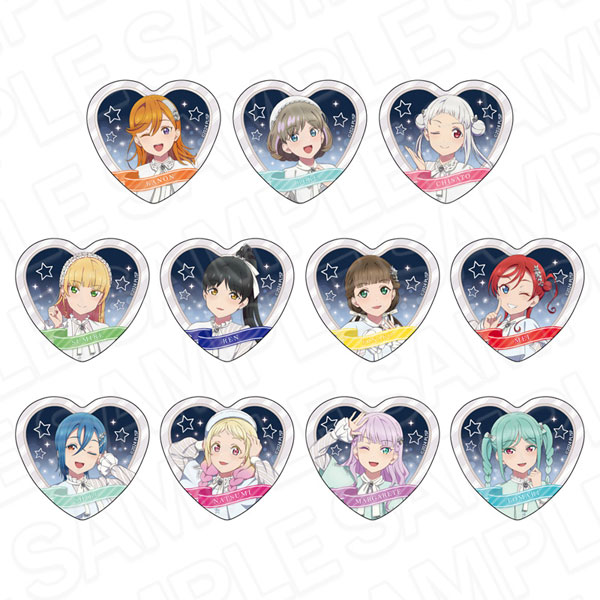 ラブライブ！スーパースター！！ ハート型カンバッジ Twinkle Triangle ver 11個入りセット[コンテンツシード]《０７月予約》