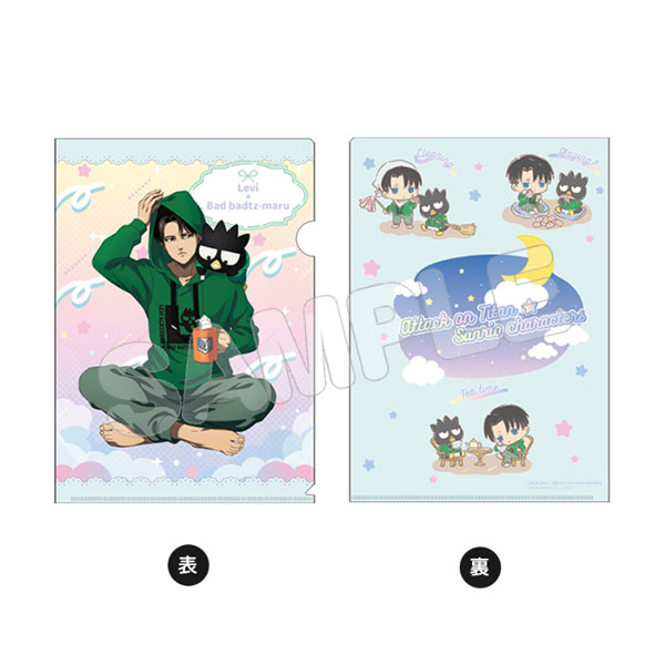 進撃の巨人×サンリオキャラクターズ4 A4クリアファイル リヴァイ×バッドばつ丸[TBSグロウディア]《０８月予約》