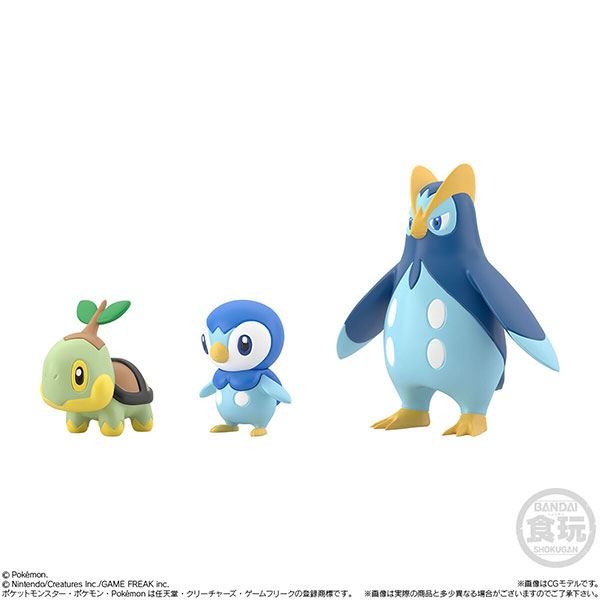 19 ポケモンスケールワールド シンオウ地方 ナエトル＆ポッチャマ＆ポッタイシ (食玩)[バンダイ]