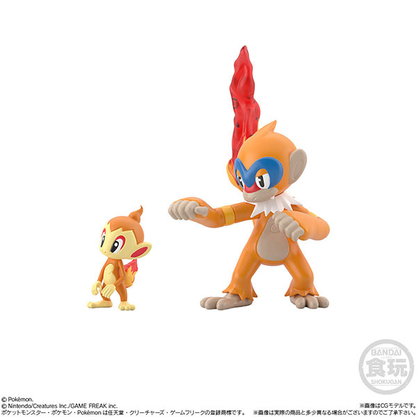 20 ポケモンスケールワールド シンオウ地方 ヒコザル＆モウカザル (食玩)[バンダイ]