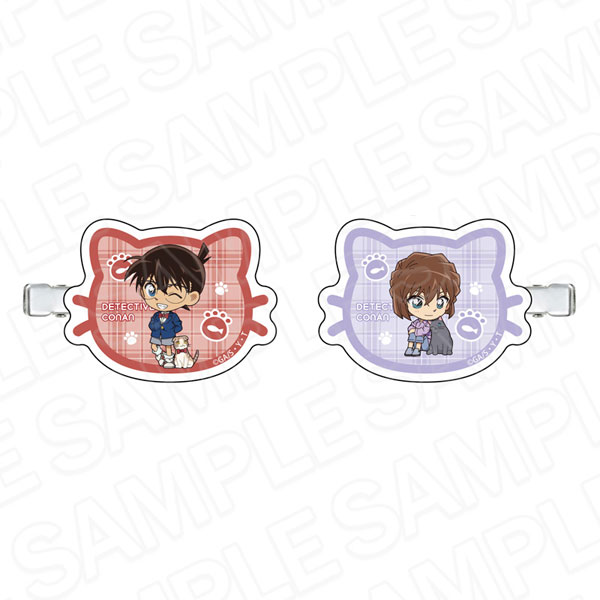 名探偵コナン アクリルヘアクリップ 江戸川コナン＆灰原哀 デフォルメねこ ver.4[コンテンツシード]