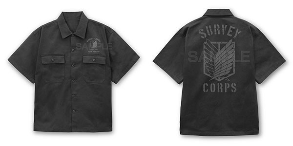 進撃の巨人 調査兵団 ワークシャツ Ver.2.0/GRAY-XXL（再販）[コスパ]《在庫切れ》