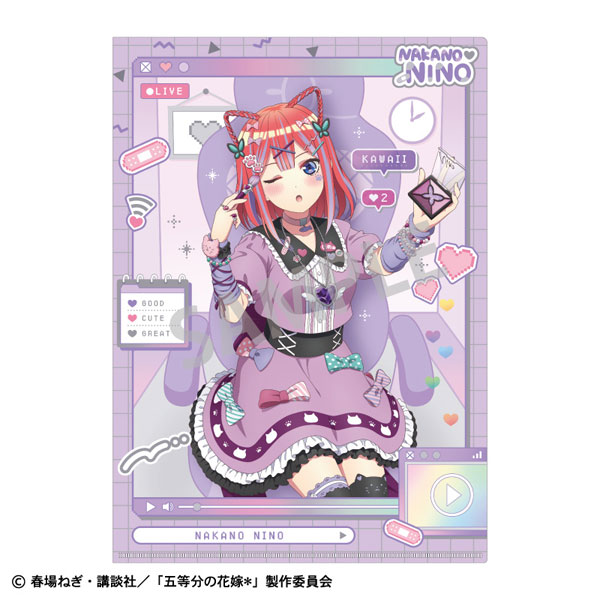 五等分の花嫁* A4シングルクリアファイル 中野二乃 配信者なりきり[カミオジャパン]