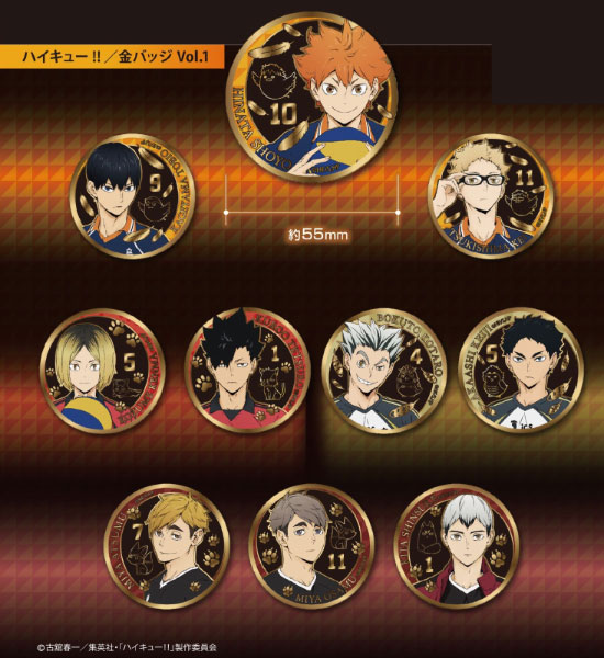 ハイキュー！！ 金バッジ Vol.1　10個入りBOX[テンヨー]