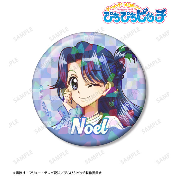 アニメ「ぴちぴちピッチ」 描き下ろし ノエル Y2Kファッションver. 76mmホログラム缶バッジ[アルマビアンカ]《在庫切れ》