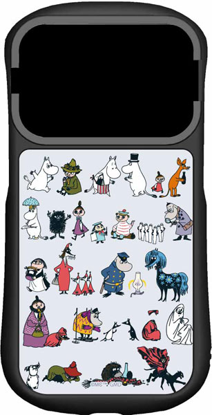 ムーミン MOOMIN ALL STARS iPhone15/15Pro/14/14Pro/13/13Pro/12/12Pro対応ハイブリッドガラスケース 仲間たち[グルマンディーズ]