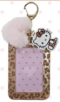 ハローキティ パスケース(ギャルキティ) ヒョウ柄ブラウン[サンアート]《発売済・在庫品》