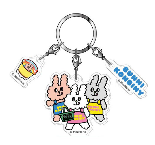 3連アクリルキーホルダー BUNNI KONBINY04 集合A[バンダイ]《発売済・在庫品》