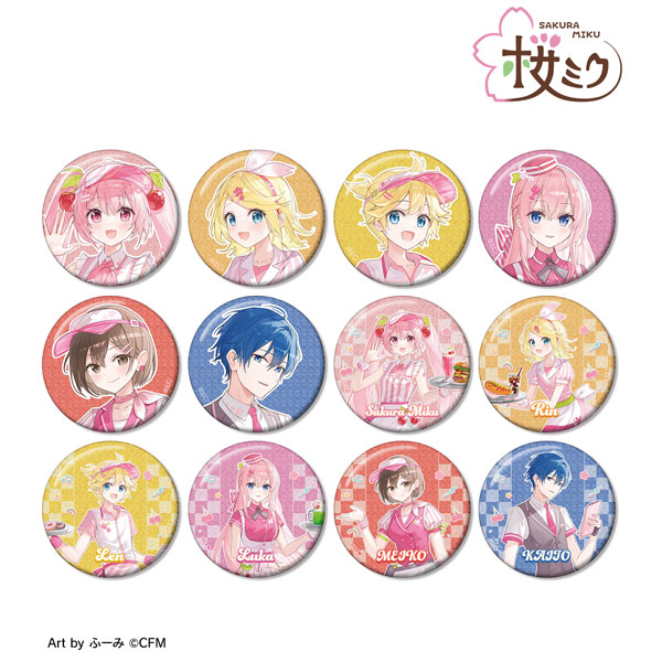 桜ミク 描き下ろし アメリカンダイナーver. Art by ふーみ トレーディンググリッター缶バッジ 12個入りBOX[アルマビアンカ]