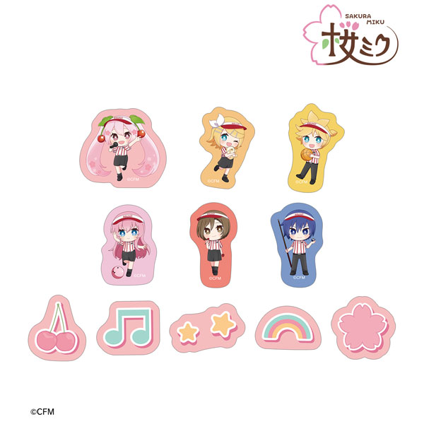 桜ミク 集合 ちびキャラ フレークシール[アルマビアンカ]