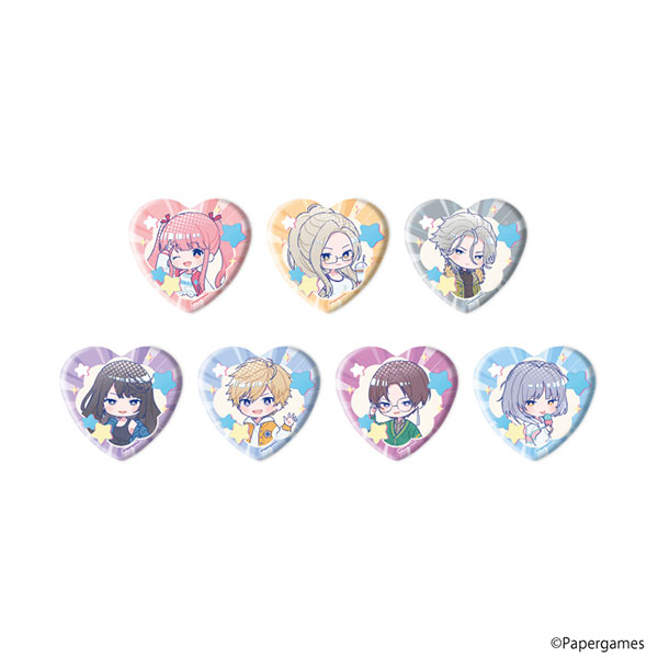 ハート型缶バッジ「シャイニングニキ」01/POP Artイラスト 7個