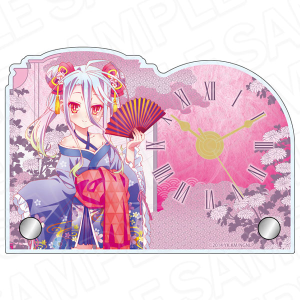 ノーゲーム・ノーライフ ミニアクリルクロック 白 和服サイバー