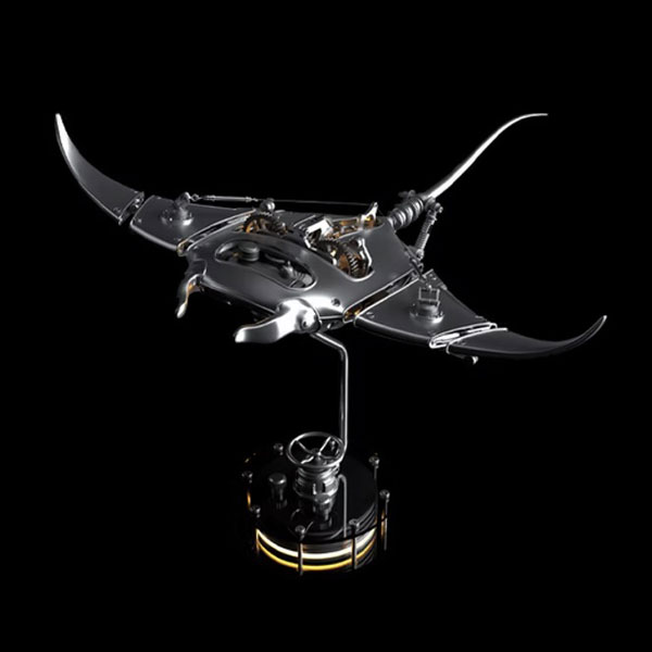 JX極械海神計画 01 3Dメタルパズル メカマンタ ブルー 極械海神計画-01 組み立て式 メカマンタ(原色版)[ワンダーウェイ