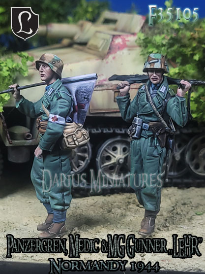 1/35 WWII ドイツ 装甲擲弾兵「教導連隊」衛生兵＆MG42銃手セット