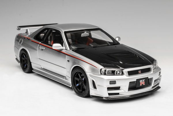 オートアート 1/18 スカイラインGTR カーボンボンネット(シルバー) 1/18 日産 スカイライン GT-R (R34) NISMO CUSTOMIZED カーボン