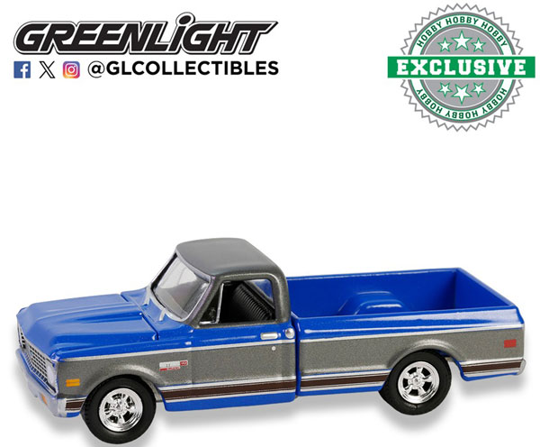 1/64 1972 Chevy Cheyenne C10 Short Bed - Electric Blue and Gunmetal Gray[グリーンライト]《１２月仮予約》