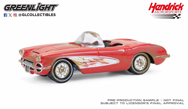 1/64 1958 Chevrolet Corvette - Rick Hendrick Owned VIN #00001 Unrestored[グリーンライト]