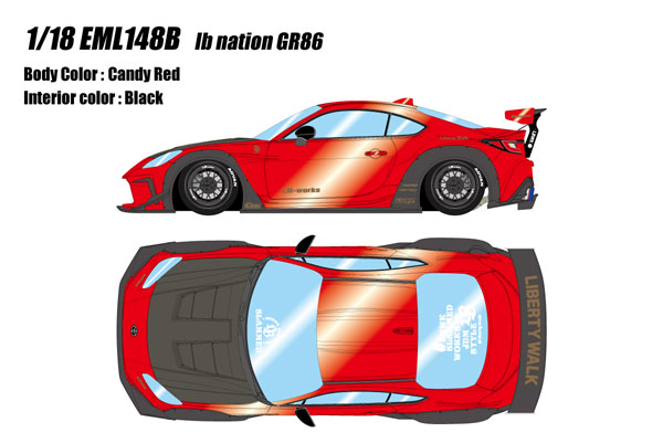 1/18 lb nation GR86 キャンディレッド[メイクアップ]