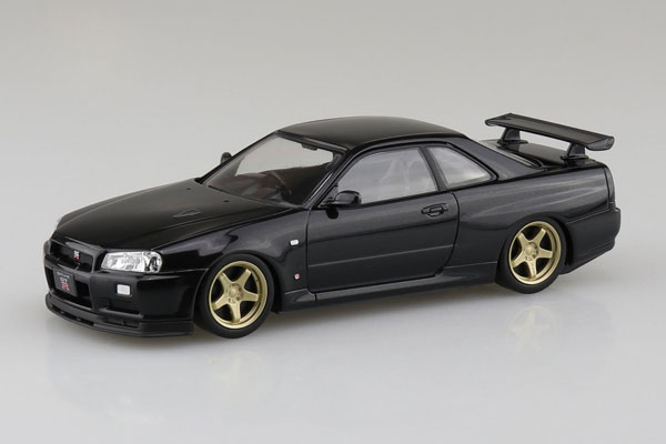 楽プラ スナップキット No.12CU-BP ニッサン R34スカイラインGT-R カスタムホイール(ブラックパール) プラモデル[アオシマ]《１０月予約》