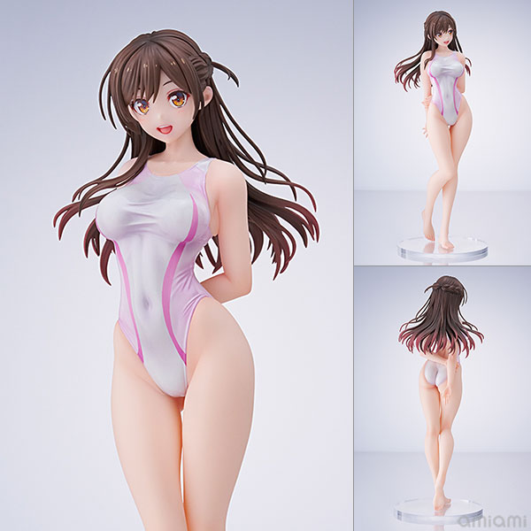 【中古】(本体A-/箱B)彼女、お借りします 水原千鶴 桃色ラインの競泳水着Ver. 1/7 完成品フィギュア[AMAKUNI]《発売済・在庫品》