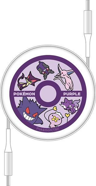 ポケットモンスター PD60W 対応 USB2.0 リール式 Type-C ケーブル パープル[グルマンディーズ]