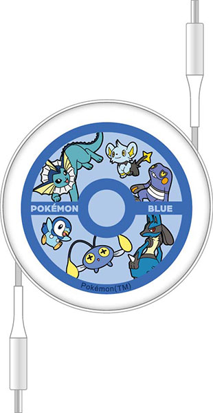 ポケットモンスター PD60W 対応 USB2.0 リール式 Type-C ケーブル ブルー[グルマンディーズ]