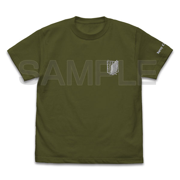 進撃の巨人 調査兵団 ワンポイント刺繍Tシャツ/MOSS-L[コスパ]