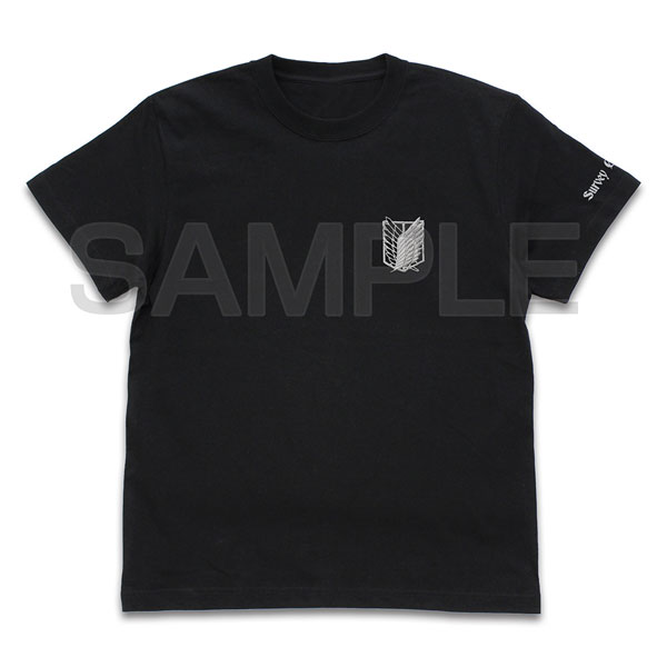 進撃の巨人 調査兵団 ワンポイント刺繍Tシャツ/BLACK-S[コスパ]