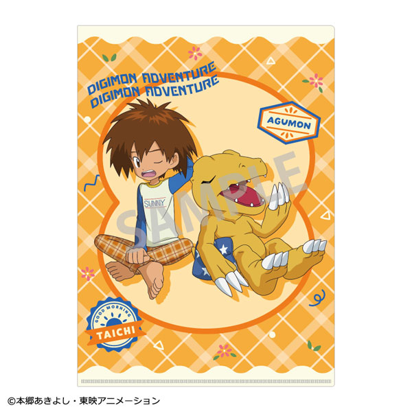 デジモンアドベンチャー A4シングルクリアファイル 八神太一＆アグモン 八神ヒカリ＆テイルモン 寝起き[カミオジャパン]