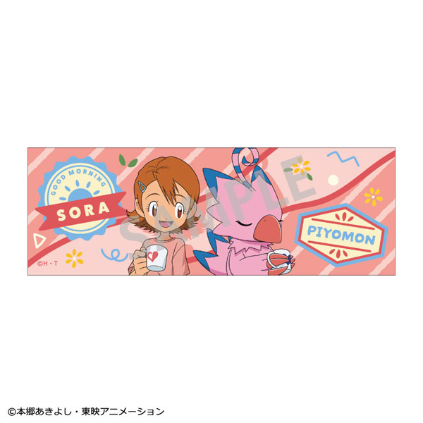 デジモンアドベンチャー ロングスクエア缶バッジ 武之内空＆ピヨモン 寝起き[カミオジャパン]