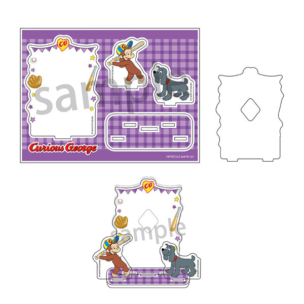 おさるのジョージ アクリルフォトスタンド パープル[ラムネラボ]