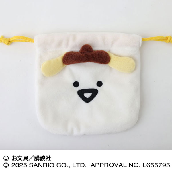 ポムポムプリン×お文具といっしょ もふもふフェイス巾着 (2)お文具さん[エンスカイ]《発売済・在庫品》
