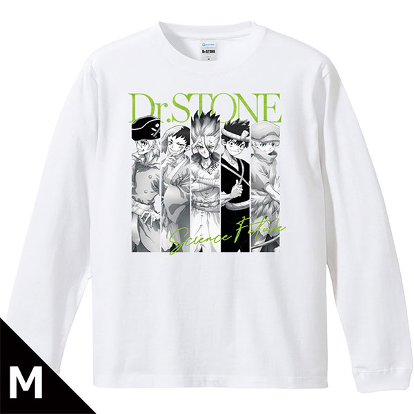 Dr.STONE リブ付ロングスリーブTシャツ 千空＆ゲン＆龍水＆クロム＆羽京 Mサイズ[アズメーカー]
