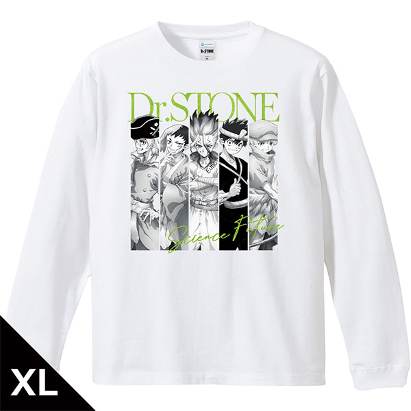 Dr.STONE リブ付ロングスリーブTシャツ 千空＆ゲン＆龍水＆クロム＆羽京 XLサイズ[アズメーカー]